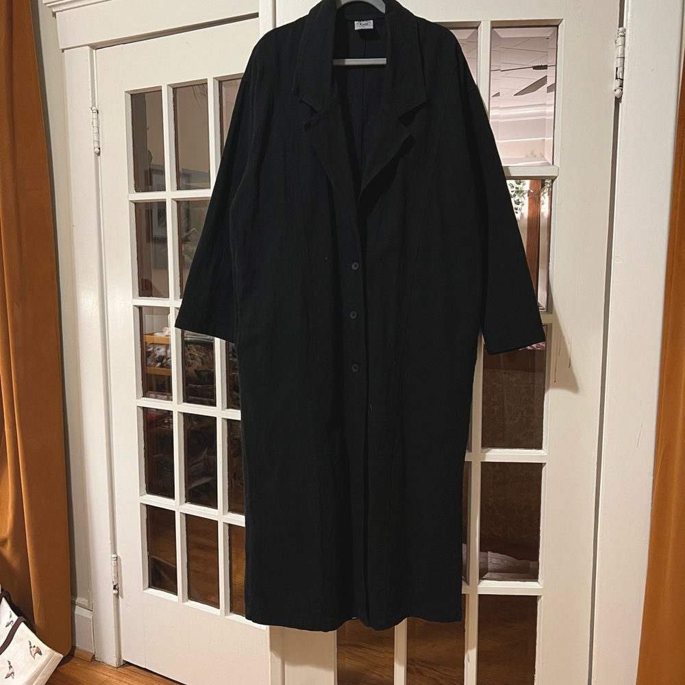 Vintage cotton black trench coat